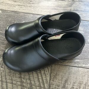 Sanita Black Leather Mules